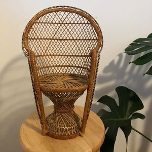 mini rattan chair & plant stand